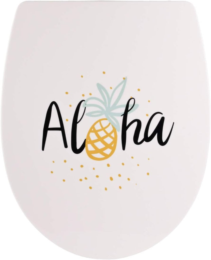SITZPLATZ® WC-Sitz mit Absenkautomatik, Reise Dekor Luau (Aloha), Thermoplast Toilettendeckel, abneh