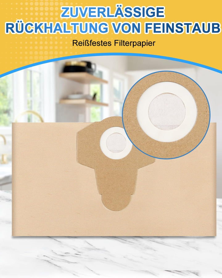 KEEPOW Schmutzfangsack 20L Staubsaugerbeutel für Einhell Nass-Trockensauger, StaubsaugerBeutel für E