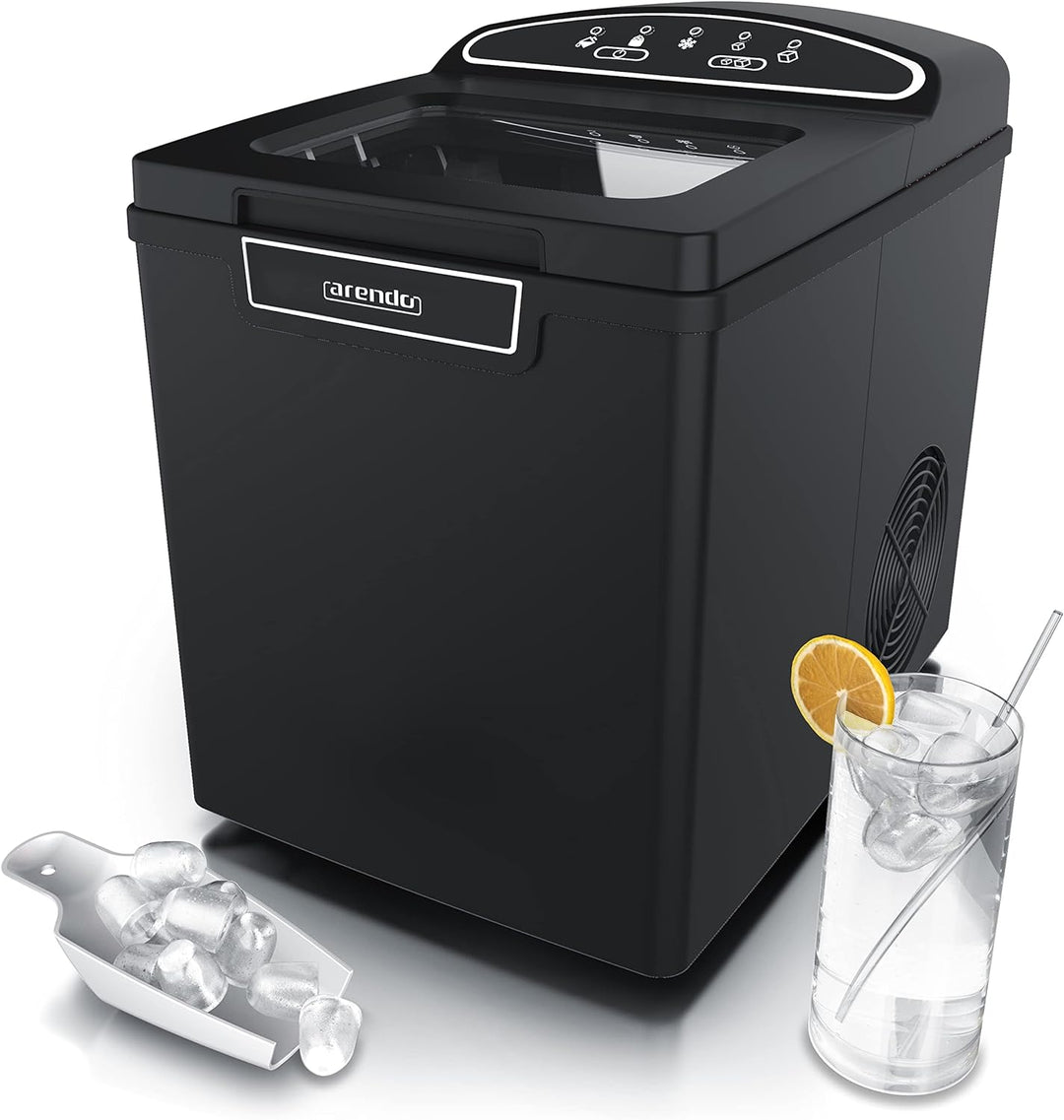 Arendo - Eiswürfelmaschine Edelstahl - Eiswürfelbereiter - ice maker maschine - 1,8 Liter - Eiswürfe