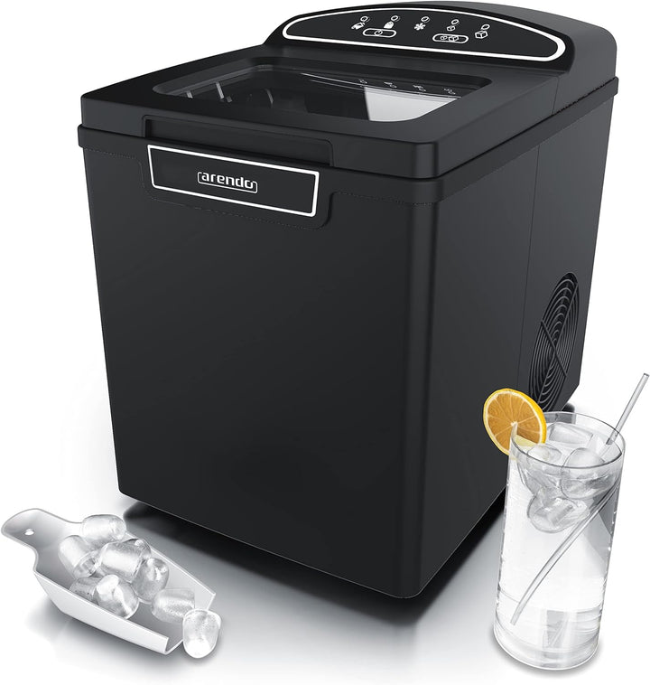 Arendo - Eiswürfelmaschine Edelstahl - Eiswürfelbereiter - ice maker maschine - 1,8 Liter - Eiswürfe