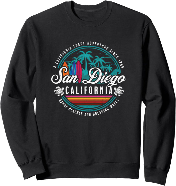 San Diego California Sandy Beaches Breaking Waves Surfen Sweatshirt