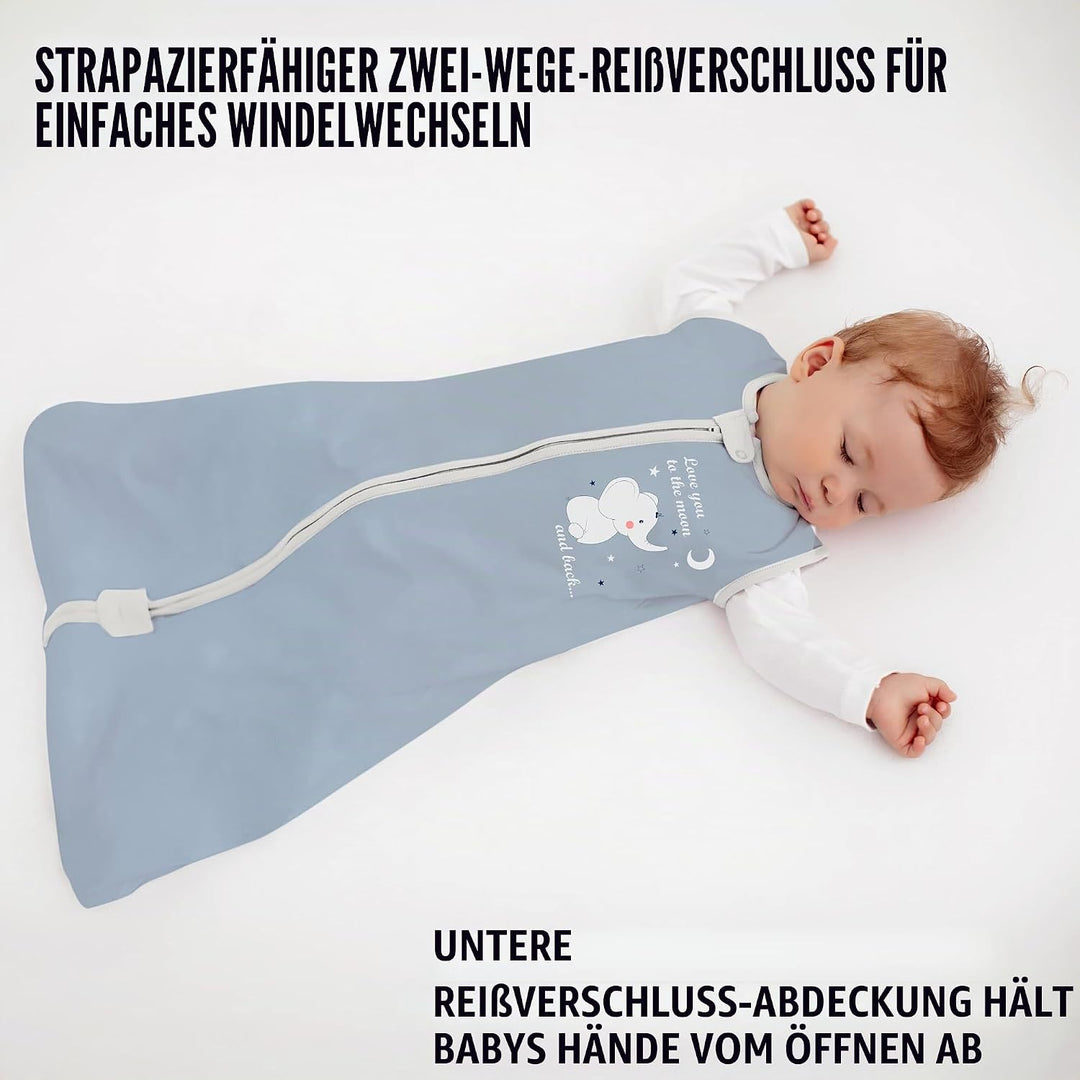 Baby Schlafsack, 0.5 TOG 100% Bio-Baumwolle, Ideal für den Sommer, Sommerschlafsack für Jungen und M