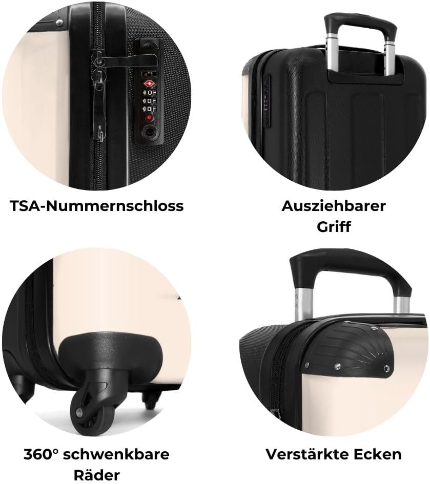 NoBoringSuitcases.com® Koffer Handgepäck Trolley Rollkoffer Kleine Reisekoffer mit 4 Rollen - Pingui