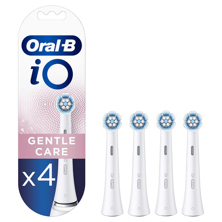 Oral-B iO Gentle Care, Aufsatz, 4 Ersatzbürsten für elektrische Zahnbürste, für eine sanfte Reinigun