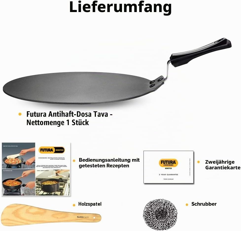 HAWKINS Futura Dosa Tava Grillplatte, antihaftbeschichtet, 27,9 cm, Schwarz 11-inch, 11-inch