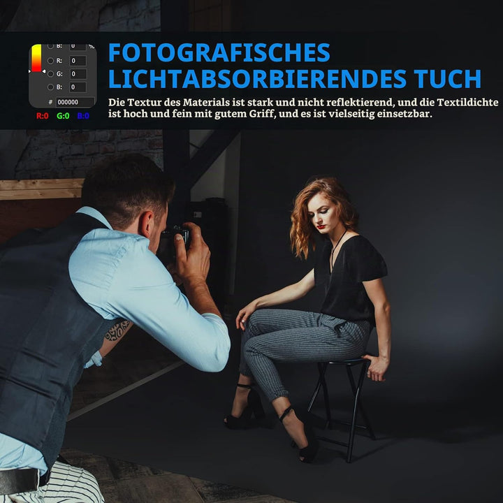 Neewer 3 x 3,6 M PRO Photo Studio Premium Polyester Faltbarer Hintergrund Hintergrund für Fotografie
