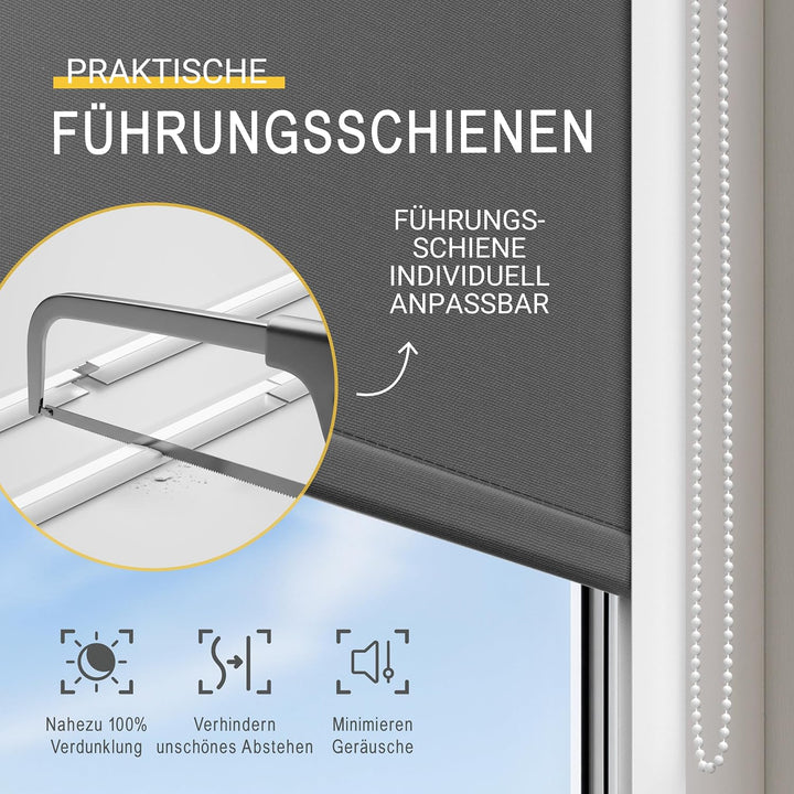 Sol Royal Kassettenrollo mit Führungsschiene SolReflect K24 100x175 cm Anthrazit - Blackout Thermoro
