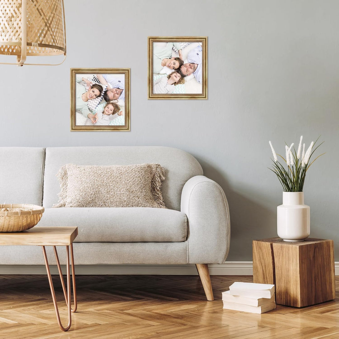WANDStyle Bilderrahmen Antik 30x30cm I Farbe: Gold I Holzbilderrahmen I Fotorahmen I Goldener Barock