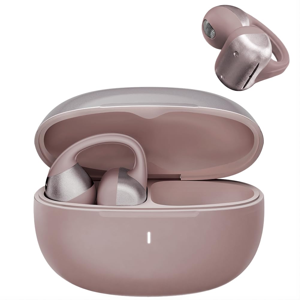 Open Ear Kopfhörer, Bluetooth Earbuds, Clip on Design mit 4 Noise Cancelling Mikrofone, 40h Std, Blu
