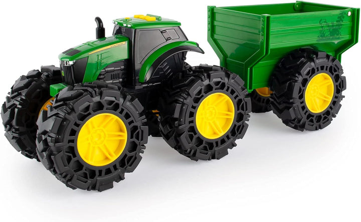 Tomy 47353 John Deere Treads Traktor Wagon, Monster Truck Spielzeug Rädern, Grünes Kinderspielzeug,