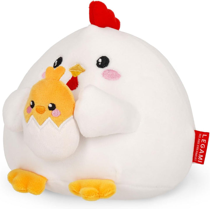 Legami - Super Soft Plush Plüsch, Hen Thema, Mini Grösse, mit personalisierbarer ID Karte, Steht all