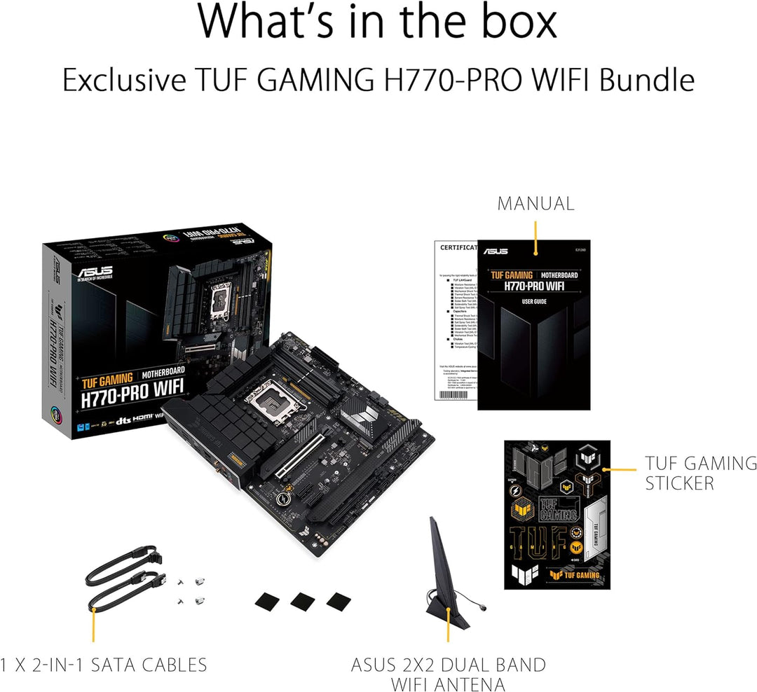 ASUS TUF GAMING H770-PRO WIFI Mainboard Sockel Intel LGA 1700 (Intel H770, ATX, PCIe 5.0, DDR5-Speic