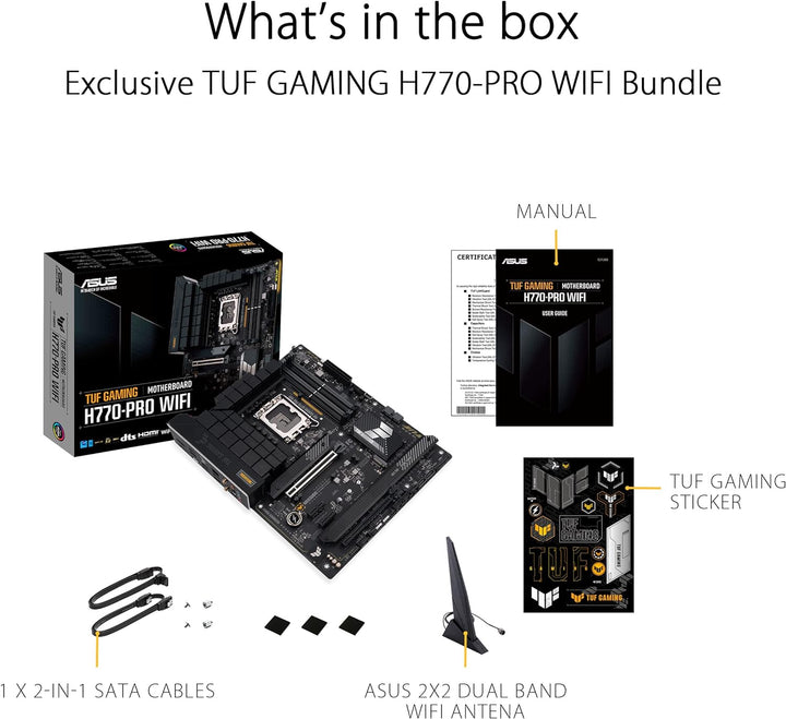 ASUS TUF GAMING H770-PRO WIFI Mainboard Sockel Intel LGA 1700 (Intel H770, ATX, PCIe 5.0, DDR5-Speic