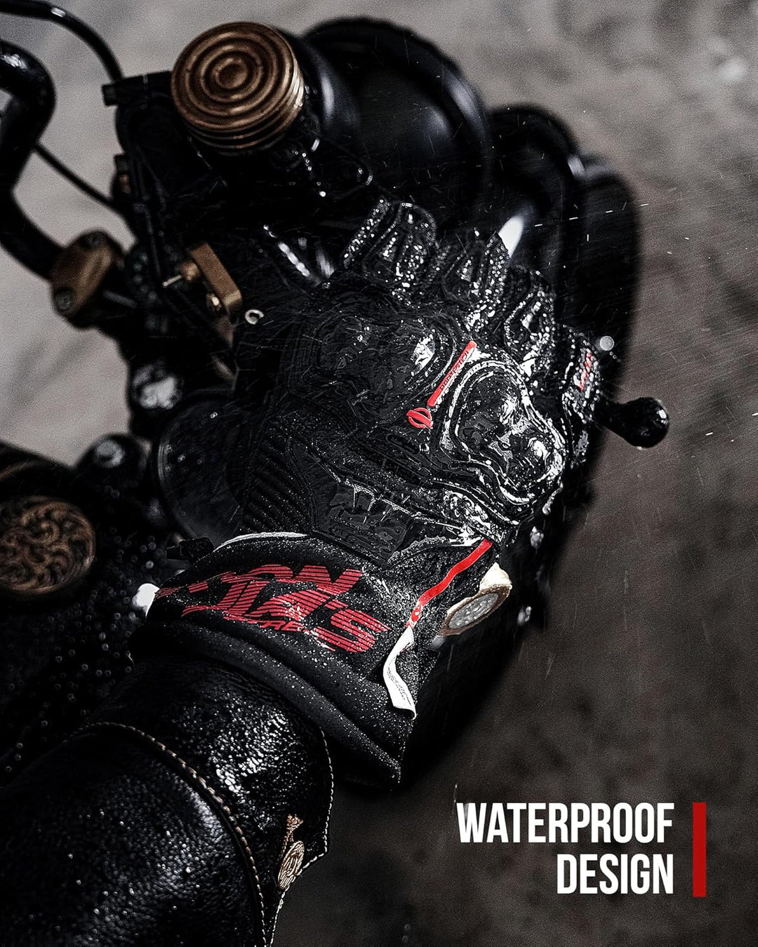 IRON JIA'S Winter Motorradhandschuhe Herren CEZertifizierung Wasserdichter und Warmer 3M Baumwolle S