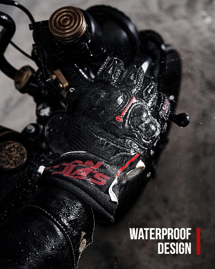 IRON JIA'S Winter Motorradhandschuhe Herren CEZertifizierung Wasserdichter und Warmer 3M Baumwolle S