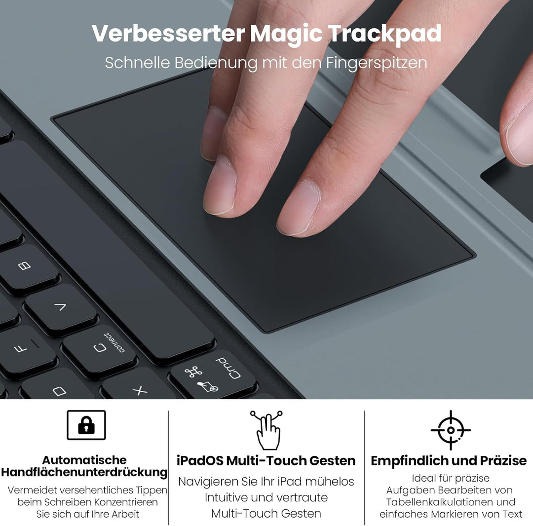 Nillkin iPad Pro 13 Zoll (M5/M4, 2025/2024) Hülle mit Tastatur, Robuste Tastaturhülle mit Kamerabede