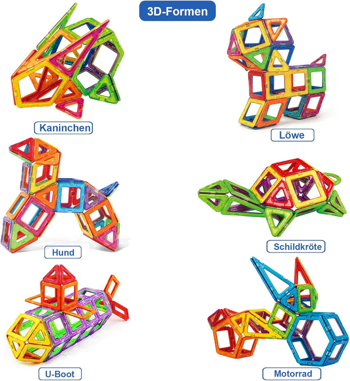 CONDIS Magnetische Bausteine 160 Teile, Magnetspielzeug Magneten Magnetbausteine Spielzeug Magnetspi