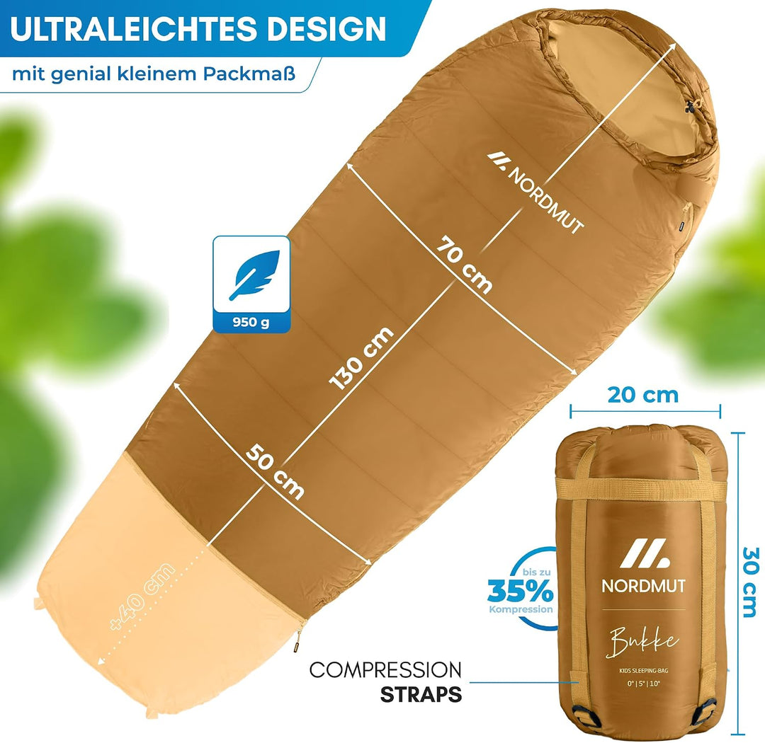 NORDMUT® Schlafsack Kinder mitwachsend für zuverlässigen Kälteschutz – Kinderschlafsack aus schadsto