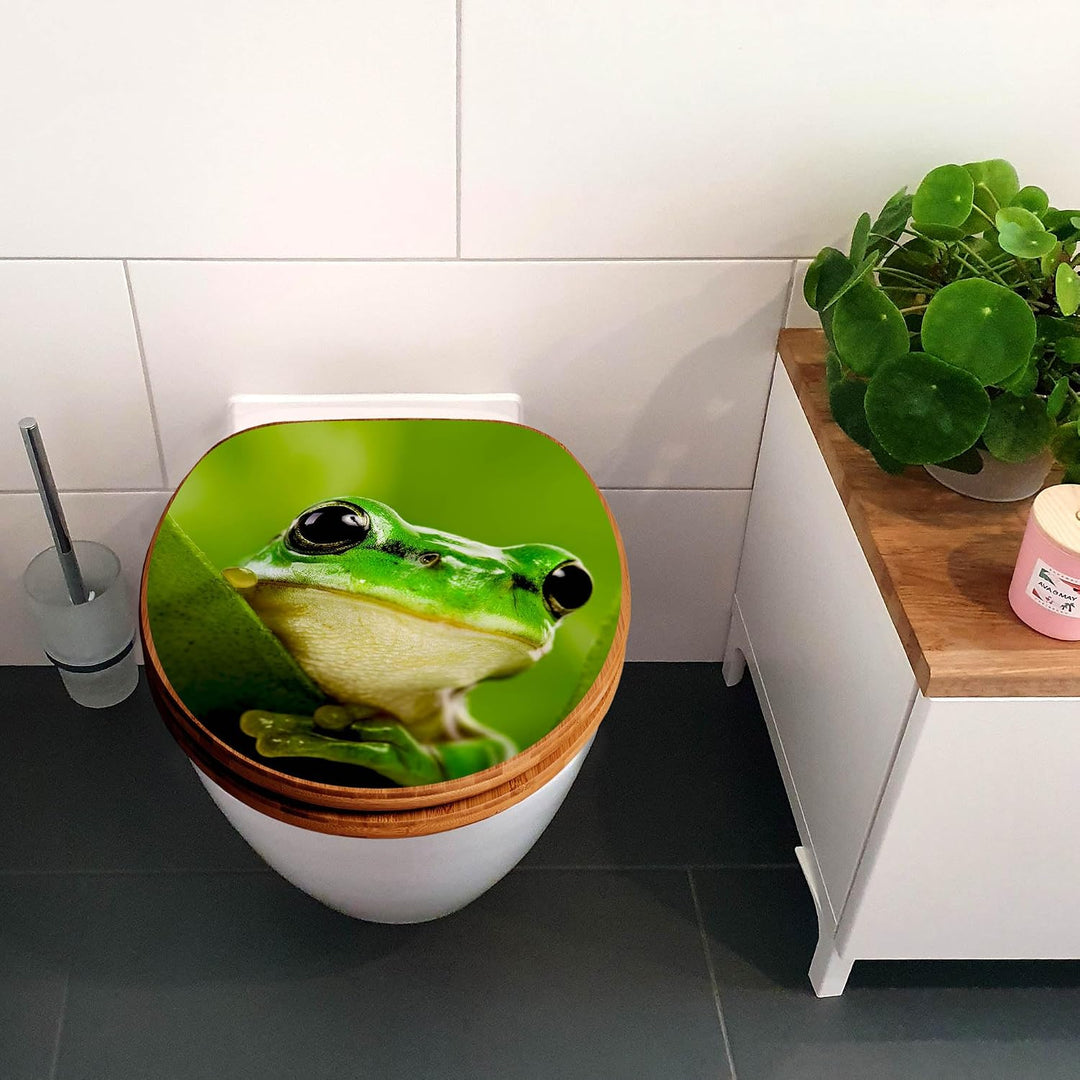 banjado Design WC Sitz Bambus Absenkautomatik 45,8x37,5cm - Toilettendeckel mit Absenkautomatik Holz