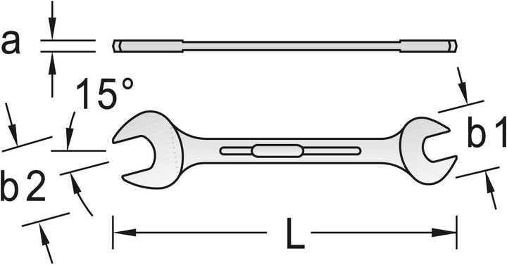 Doppelmaulschlüsselsatz H 6-120 12-tlg.SW6-32mm CV-Stahl verchr.GEDORE 6 - 32 mm (12-teilig) im Halt