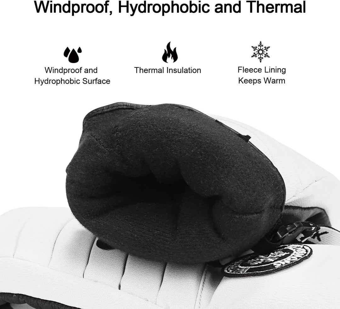 KUTOOK Skihandschuhe Ziegenleder Fäustlinge Wasserdicht Warm Winter Snowboard Handschuhe Winddicht W