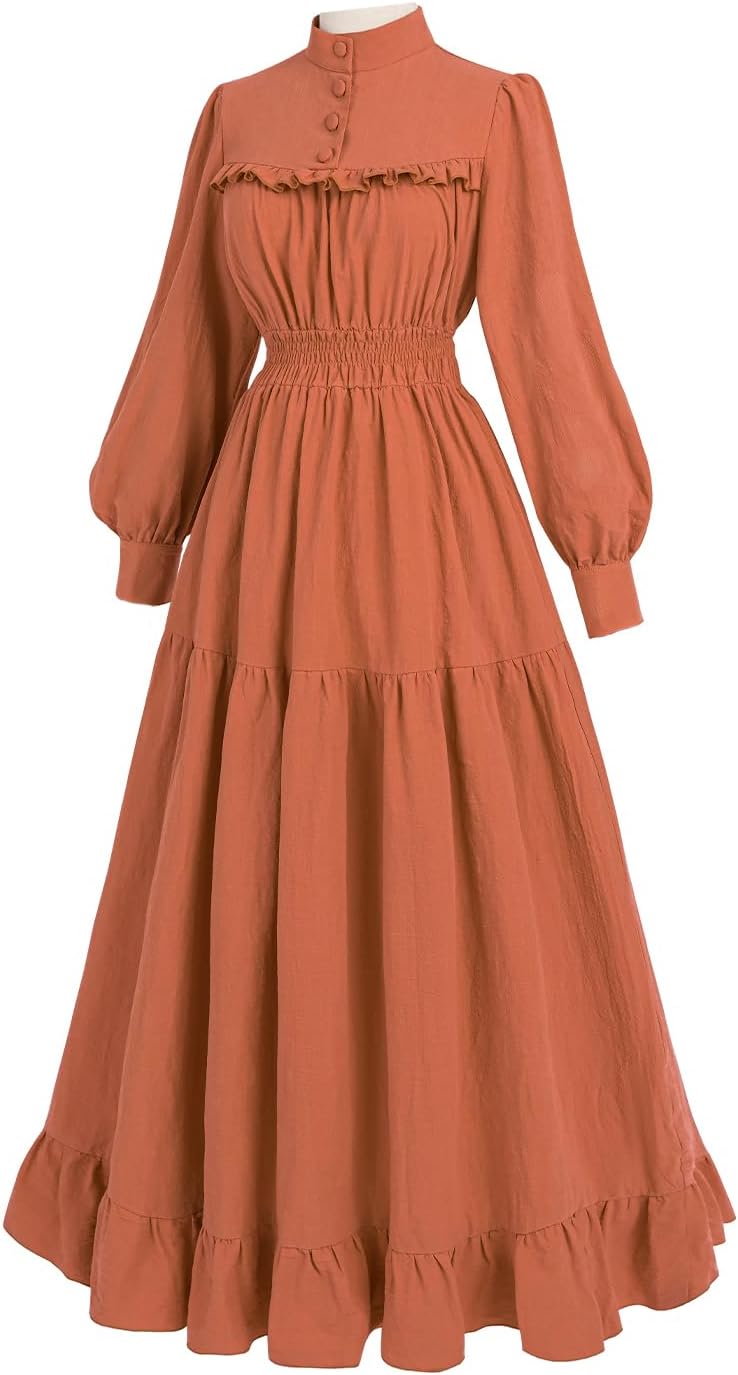 CR ROLECOS Viktorianisches Kleid Gothic Mittelalter Vintage Edwardianisches Kleid Damen Karneval Fre