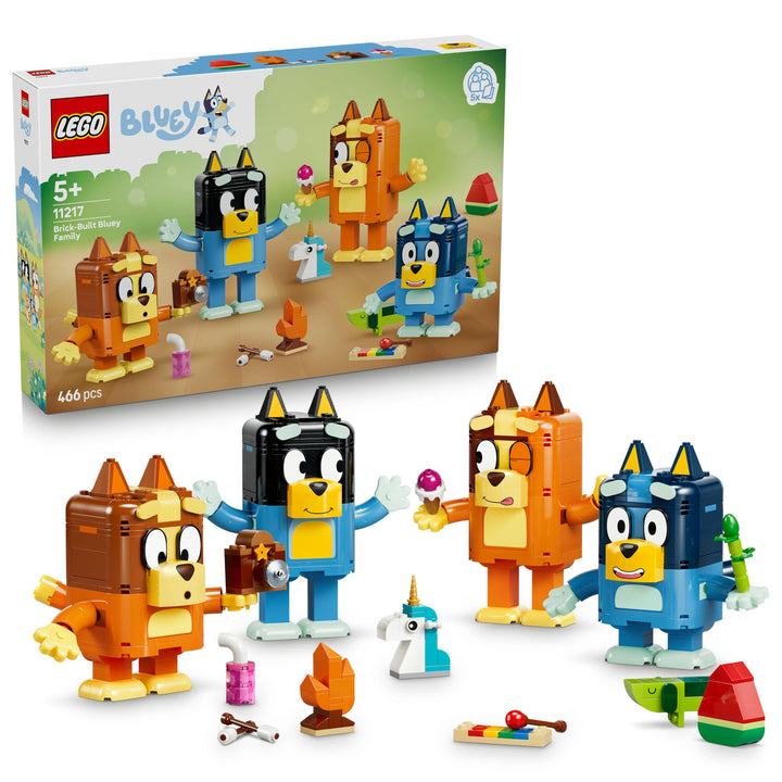 LEGO Blueys Familie Steinen - Lernspielzeug inkl. 4 Figuren mit verschiedenen Gesichtsausdrücken &amp; Z