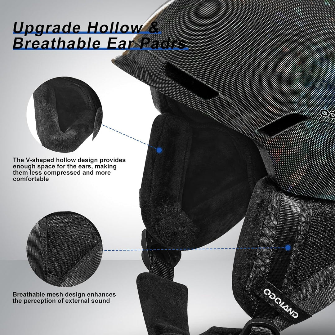 Odoland Skihelm Snowboardhelm für Damen/Herren/Jugend Optimaler Schutz Grössenverstellbar Belüftungs