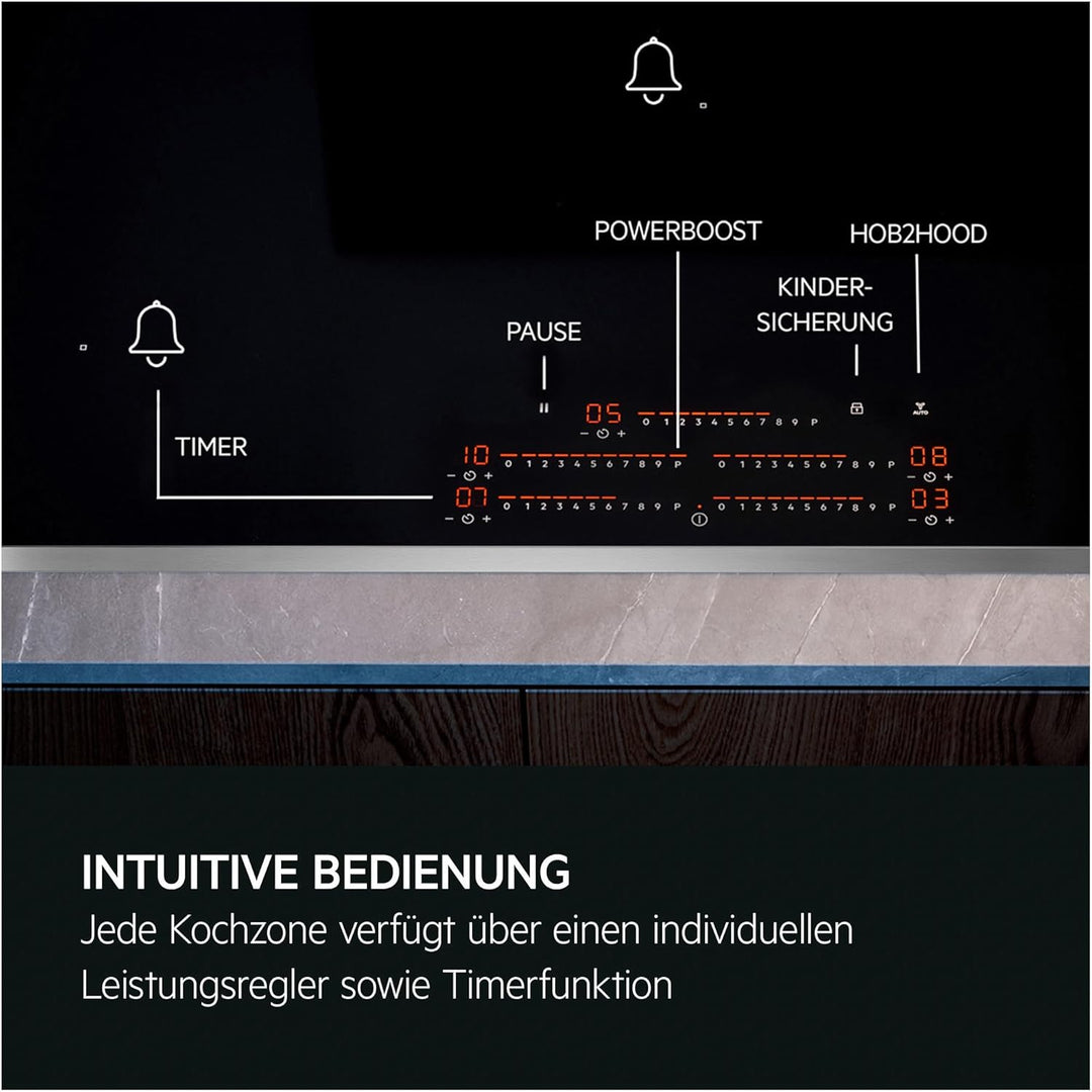 AEG IKE64450XB Autarkes Kochfeld / Herdplatte mit Touchscreen & Topferkennung / Induktionskochplatte