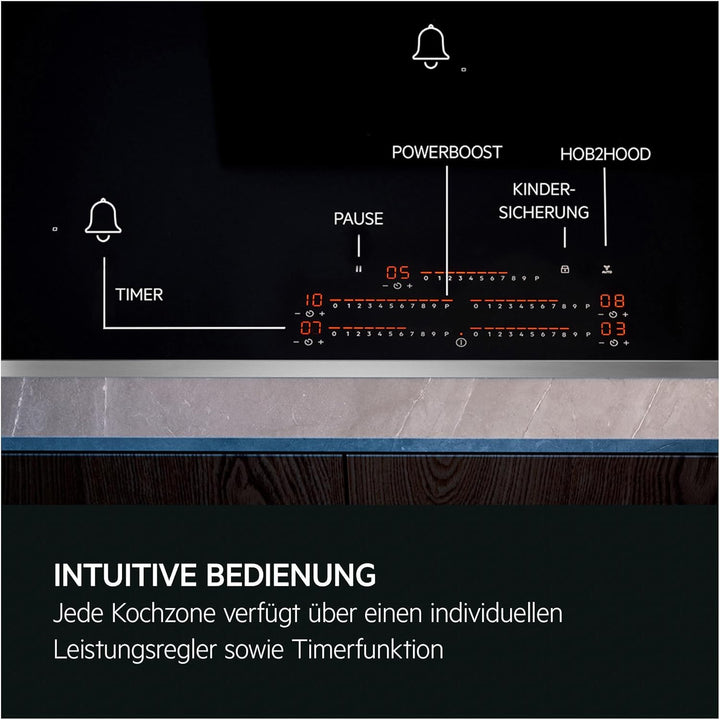 AEG IKE64450XB Autarkes Kochfeld / Herdplatte mit Touchscreen & Topferkennung / Induktionskochplatte
