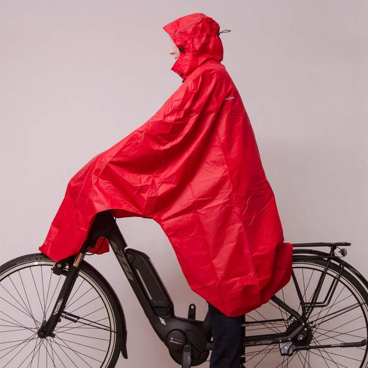LOWLAND OUTDOOR® Fahrradregenponcho Rot, Rot