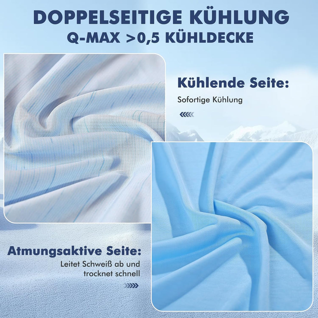 Elegear Kühldecke 150 x 200cm, Japanische Arc-Chill 3.0 Q-Max>0,5 Kühlfasern Selbstkühlende Sommerde