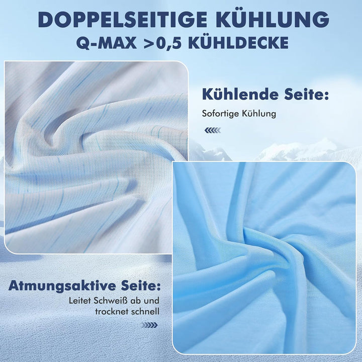 Elegear Kühldecke 150 x 200cm, Japanische Arc-Chill 3.0 Q-Max>0,5 Kühlfasern Selbstkühlende Sommerde