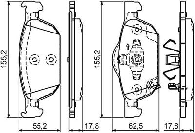 Bosch BP1291 Bremsbeläge - Vorderachse - ECE-R90 Zertifizierung - vier Bremsbeläge pro Set