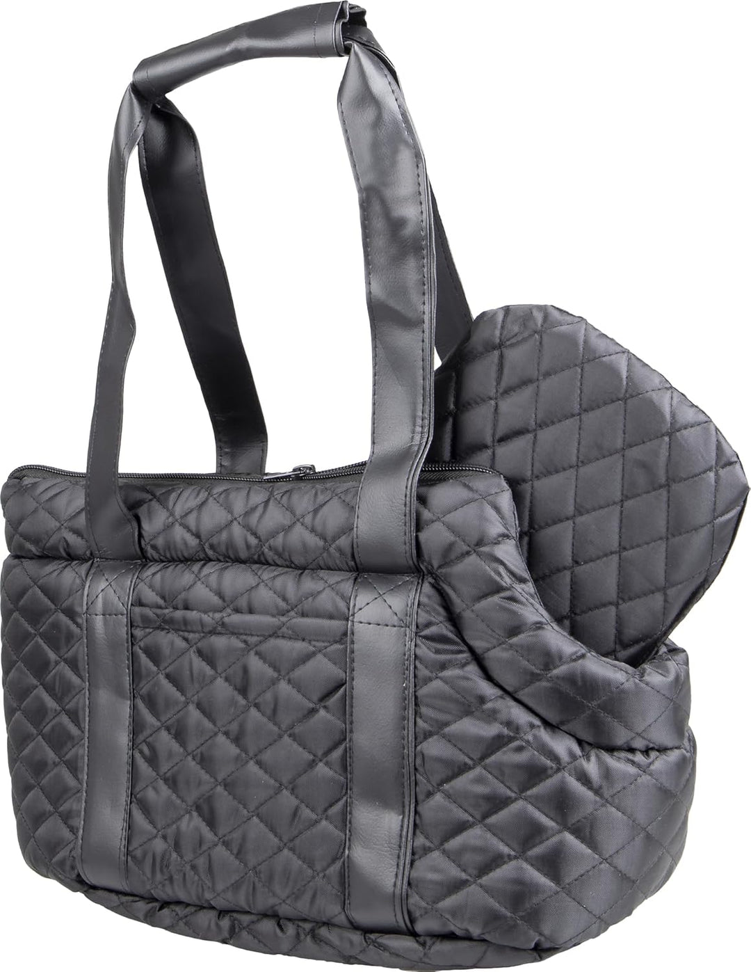 Hundetasche - Tragetasche Bailey Schwarz – 38x20x18cm – Polyester – herausnehmbares Kissen & Boden –