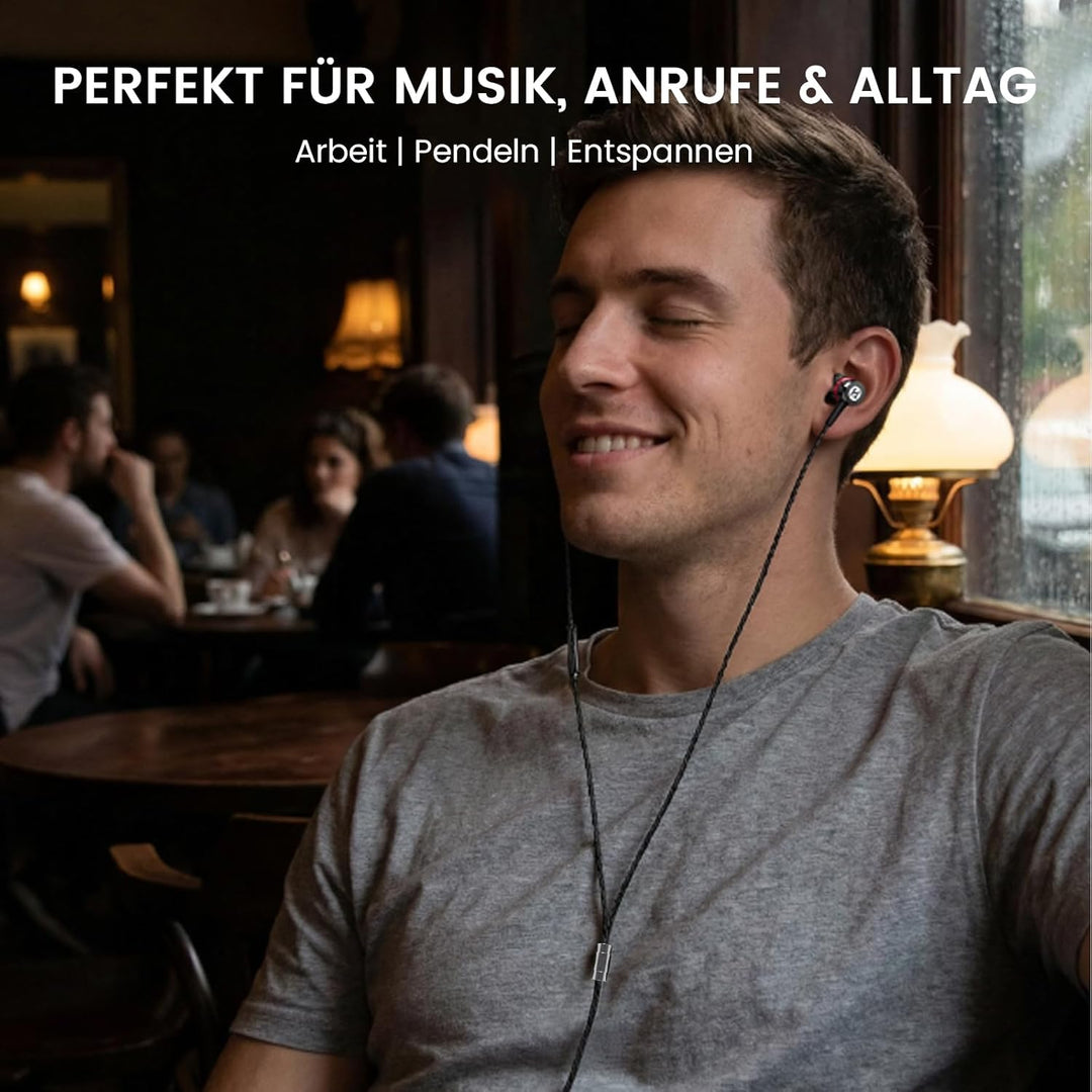 HIFI WALKER A1 Kabelgebundene Ohrhörer mit Mikrofon, 3,5 mm In-Ear Kopfhörer mit In-Line-Steuerung,