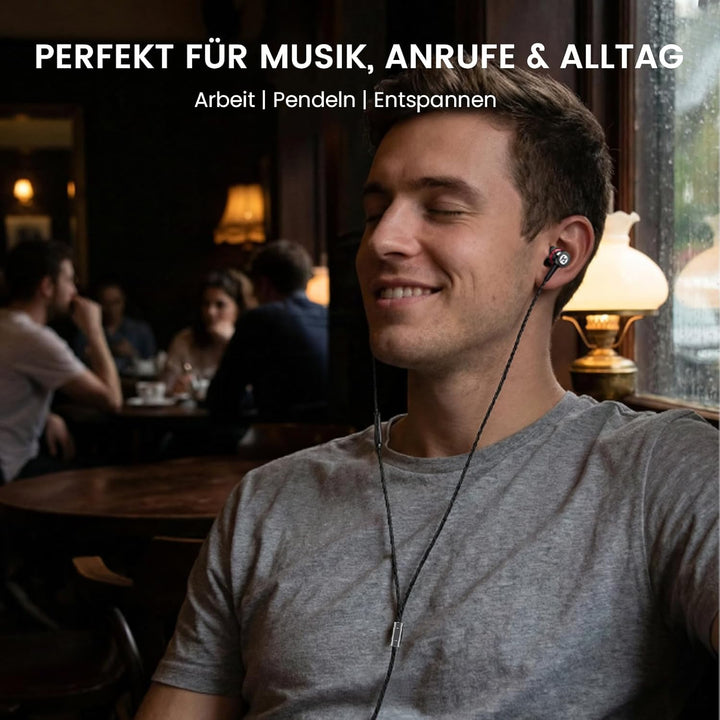 HIFI WALKER A1 Kabelgebundene Ohrhörer mit Mikrofon, 3,5 mm In-Ear Kopfhörer mit In-Line-Steuerung,