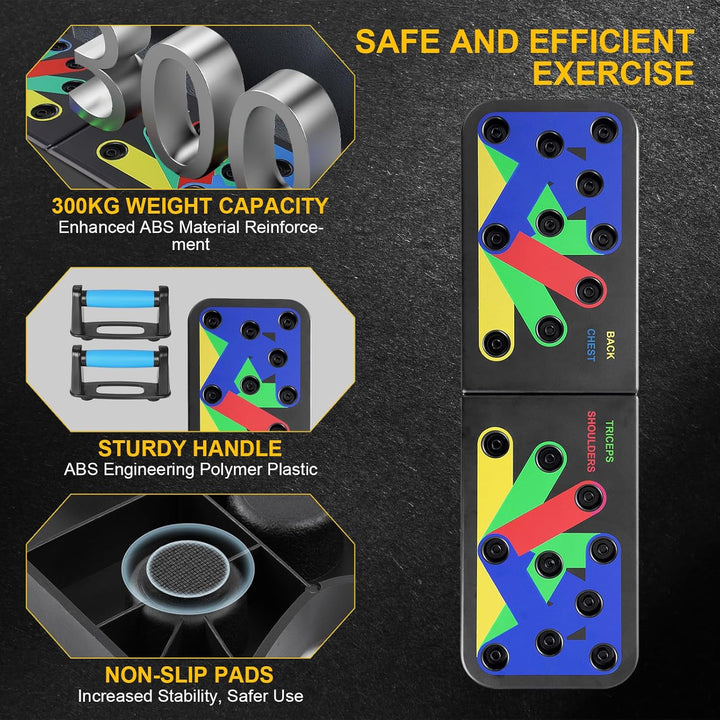 flintronic Liegestützgriffe Liegestütze Brett, Faltbare Tragbare Pushup Ständer, Multifunktions Elit