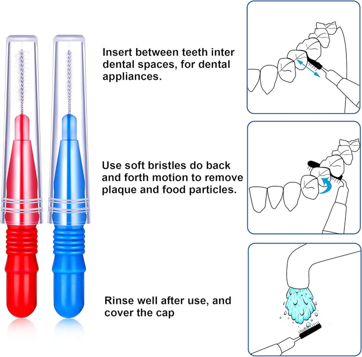 100 Stück Interdentalbürste Zahnstocher Dental Zahnseide Kopf Mundhygiene Interdentalbürste Zahnseid