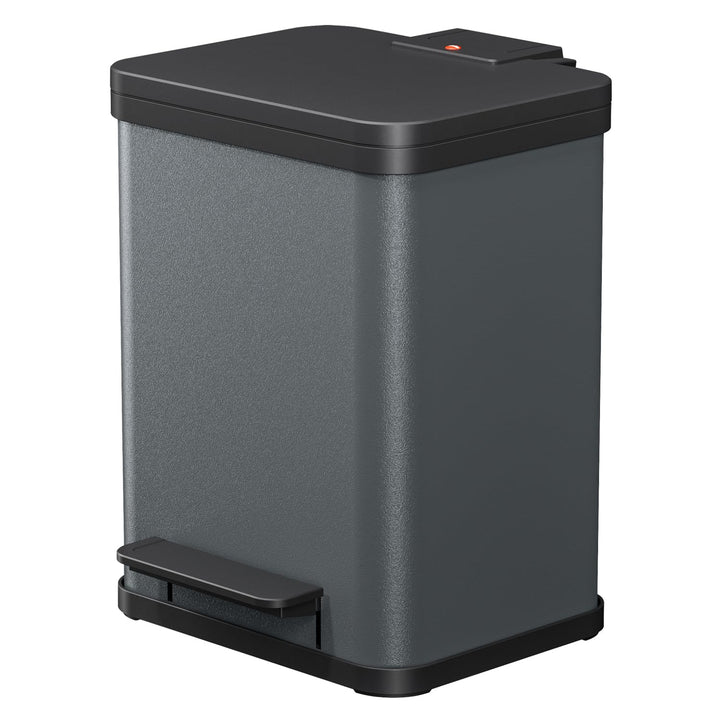 Hailo Öko duo Plus M Tret-Mülltrenner - freistehender 2 x 9 Liter Doppelmülleimer aus Stahlblech - M