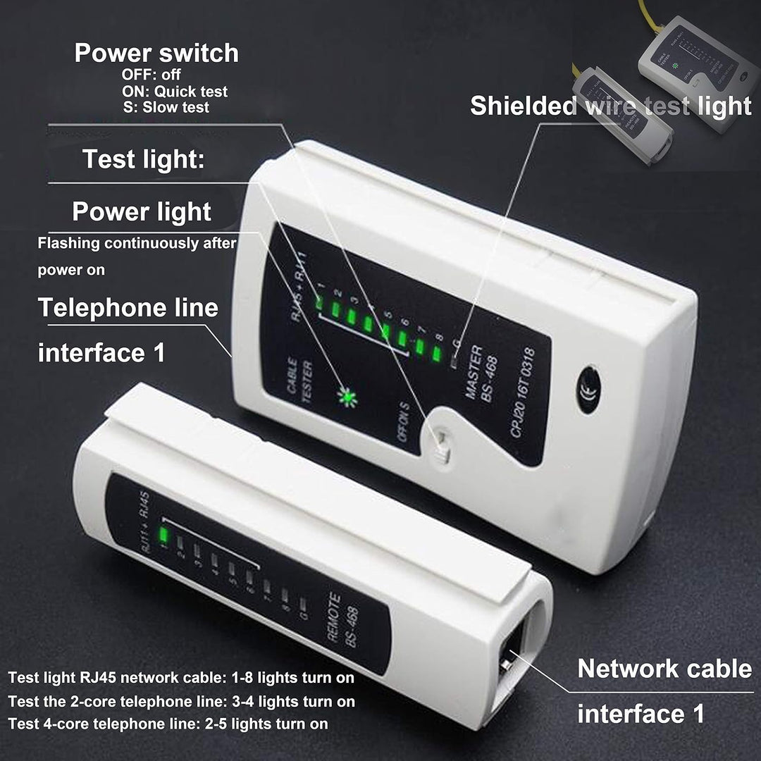 MAYLINEE Netzwerk Werkzeug Set CAT5 CAT6, Crimpzange RJ45 Patchkabel Wartung LAN Kabeltester Reparat