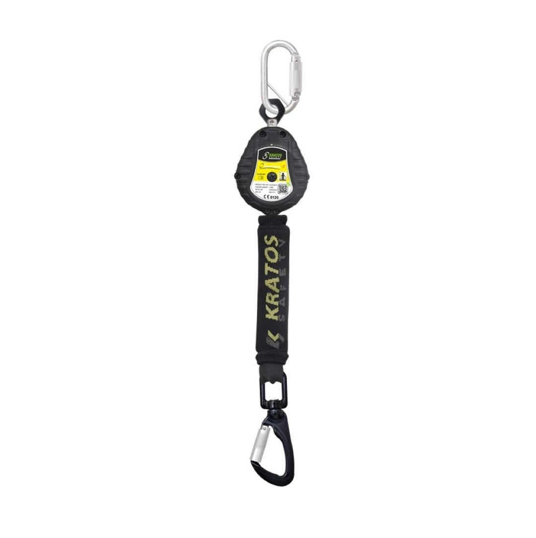 Kratos Safety Olympe-S Gurtband, Höhensicherungsgerät für Hubarbeitsbühnen, mit Bandfalldämpfer und
