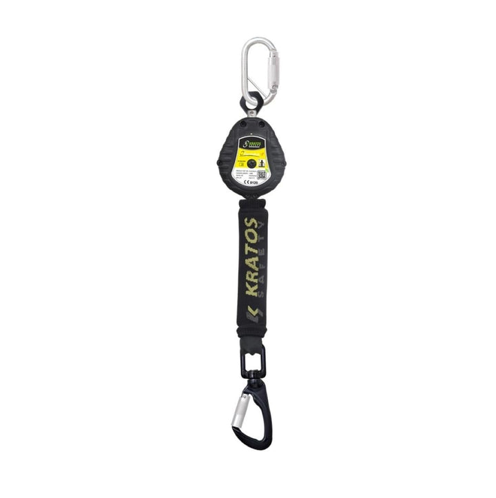 Kratos Safety Olympe-S Gurtband, Höhensicherungsgerät für Hubarbeitsbühnen, mit Bandfalldämpfer und