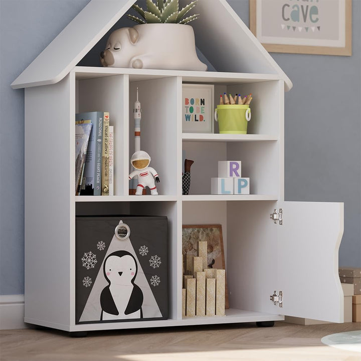 Vicco Kinderregal Weiss Estell - 71x112x32 cm hergestellt aus Spanplatte - Bücherregal ideal fürs Ki