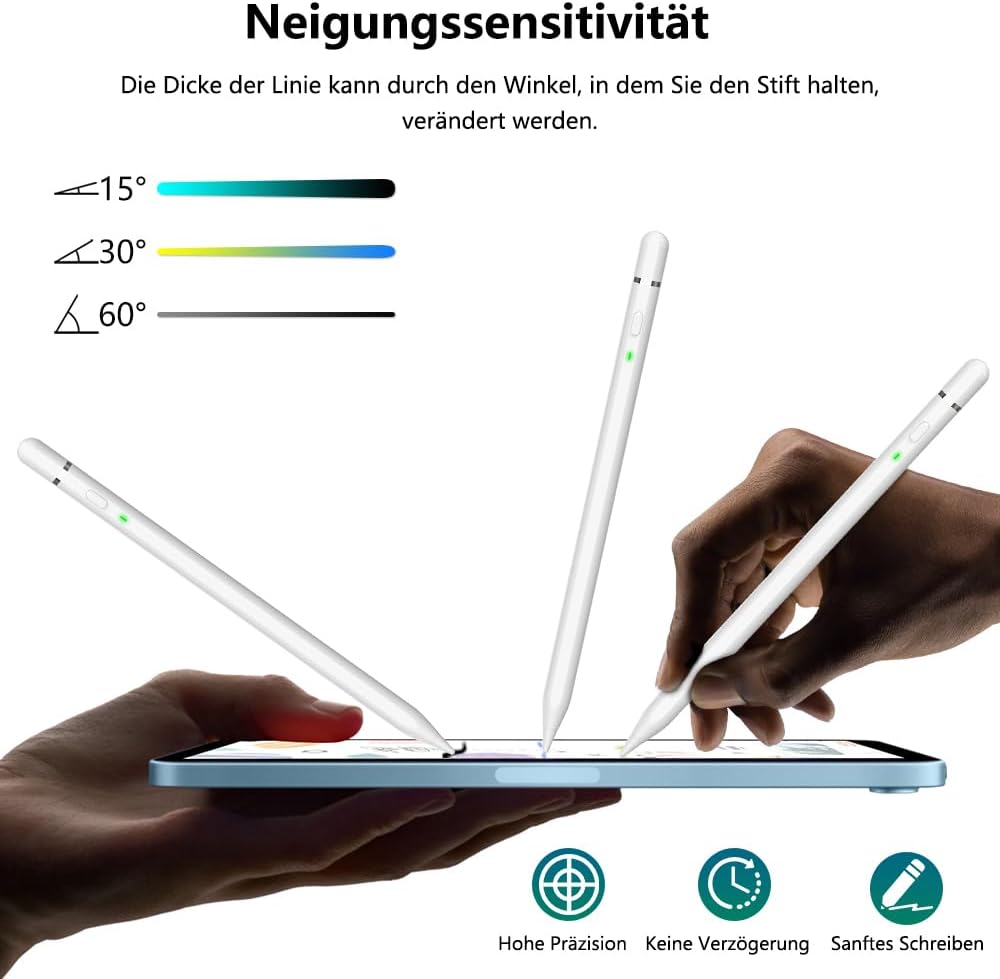 Stift für iPad: Pencil 1. Generation für iPad mit Schnellladeleistung Palm Rejection und Neigungssen
