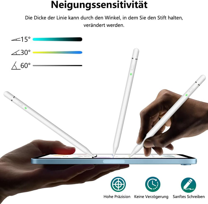 Stift für iPad: Pencil 1. Generation für iPad mit Schnellladeleistung Palm Rejection und Neigungssen