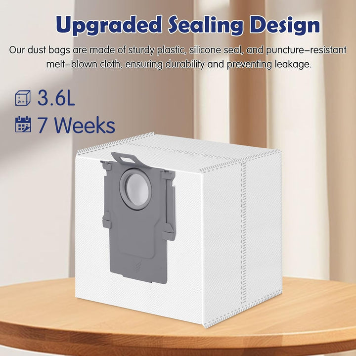 12 Stück Staubbeutel für Roborock S8+/S8 Pro Ultra/S7 MaxV Ultra/Q7 Max+/Q8 Max+/Q5 Pro+/Q5 Max+, Q1