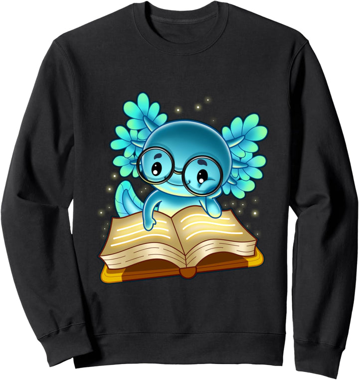 Axolotl Read Book Ambystoma Mexicanum mexikanischer Spazierfisch Sweatshirt