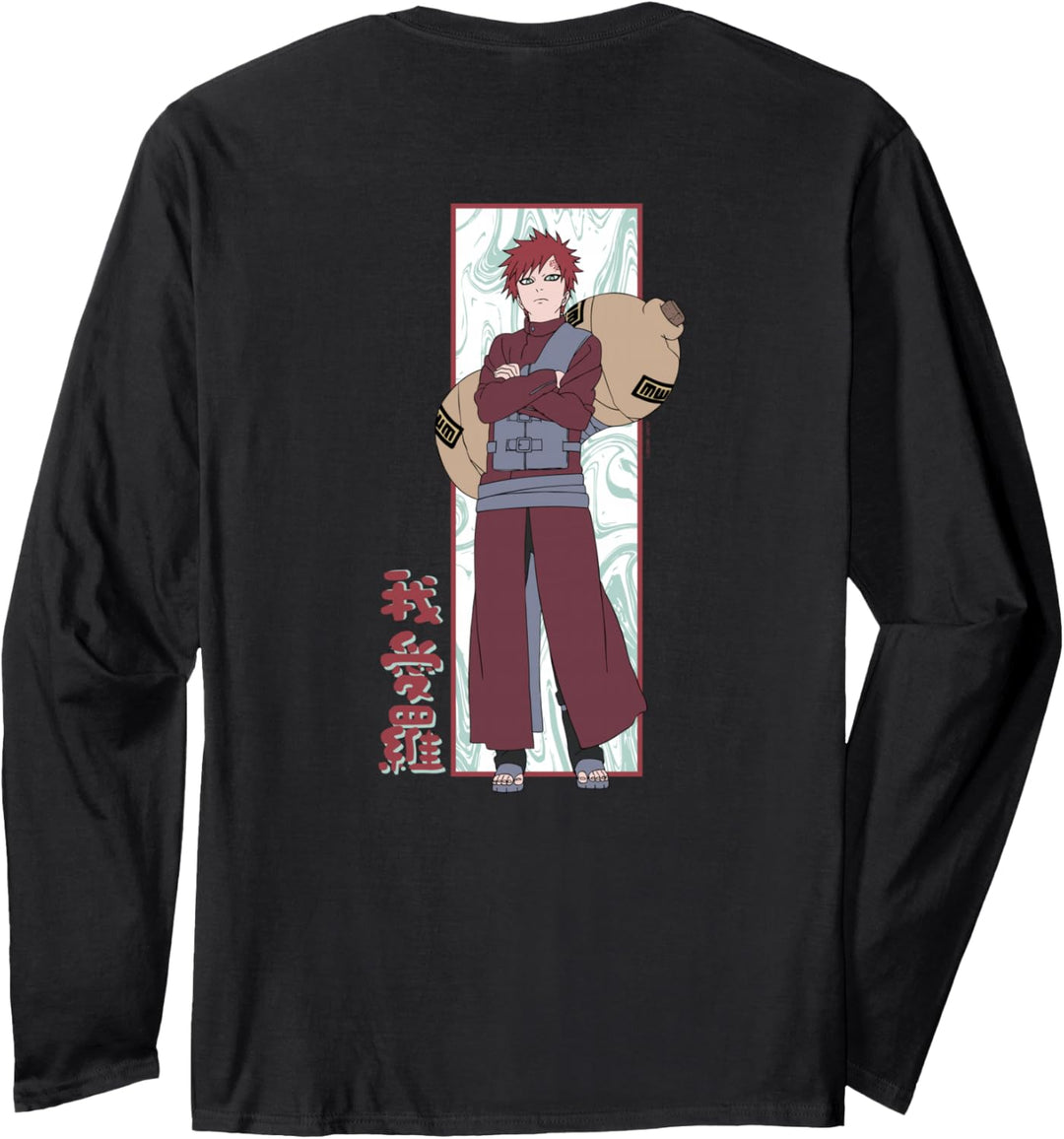 Naruto Shippuden Gaara Marmor Hintergrund Langarmshirt