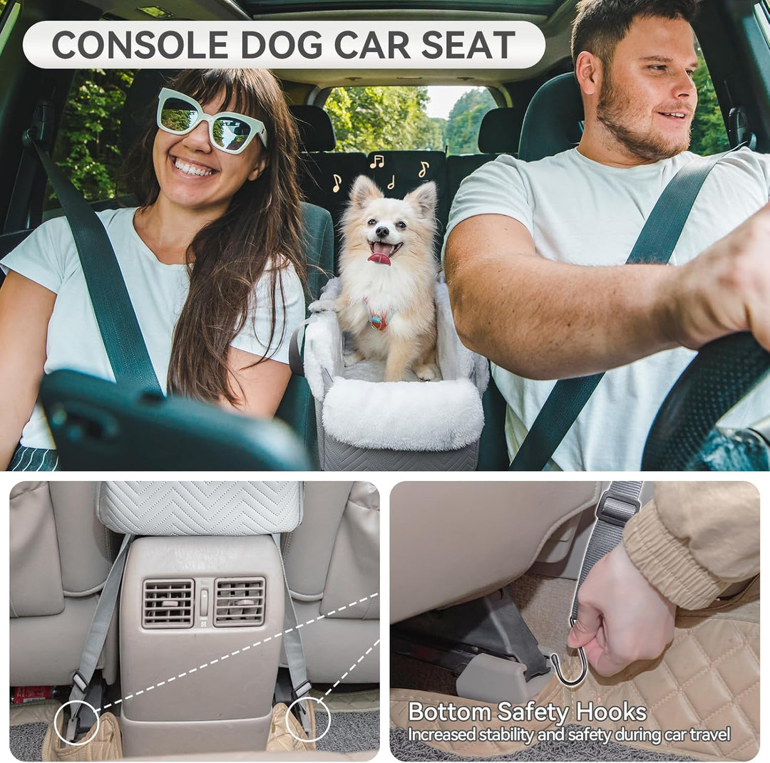 PETS FITHunde Mittelkonsole Auto, Autositz für kleine Hunde mit verbesserten Sicherheitsgurten, wasc